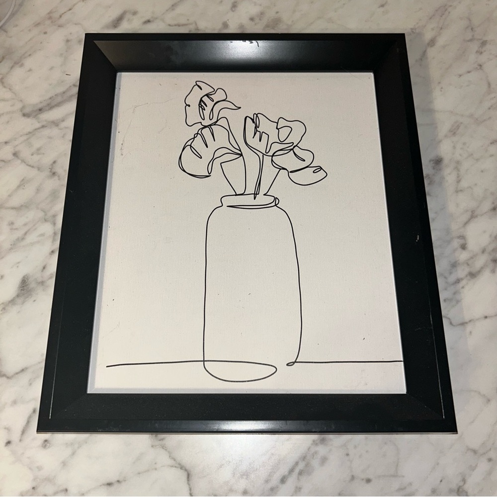 Black Framed Line Art Print